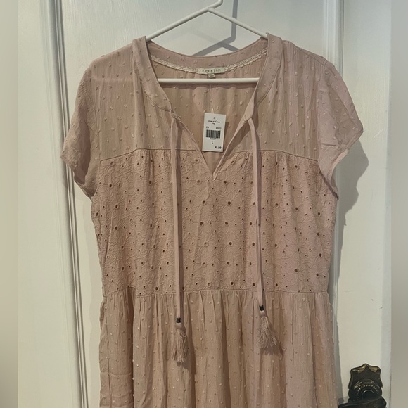 Kate & Sam spring pink  dress boho casual size large nwt - Picture 4 of 10